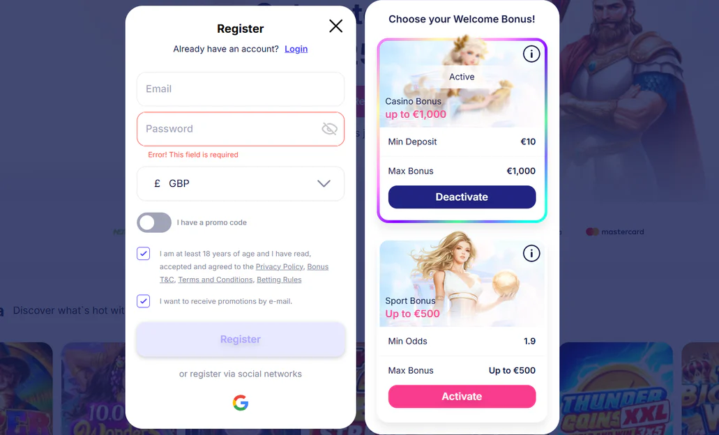 Creating an Account at Fortunica